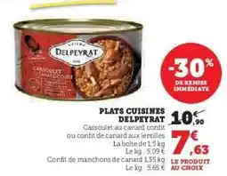 Hyper U Plats Cuisinés Delpeyrat offre