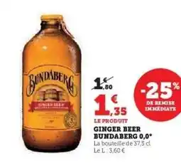 Hyper U Ginger Beer Bundaberg 0,0° offre