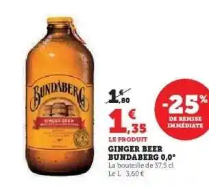 Hyper U Ginger Beer Bundaberg 0,0° offre
