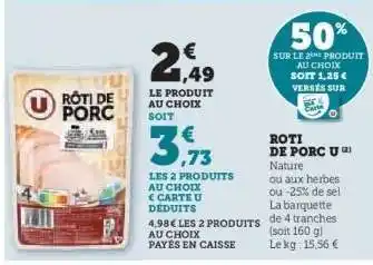 Hyper U Rôti de Porc U offre