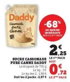 Hyper U Sucre Cassonade Pure Canne Daddy offre