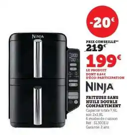 Hyper U Ninja Friteuse Sans Huile Double Compartiment offre