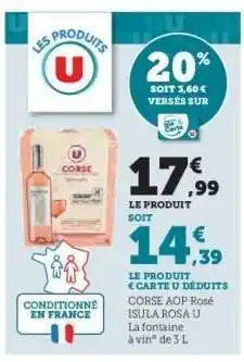Hyper U CORSE AOP Rosé ISULA ROSA U offre