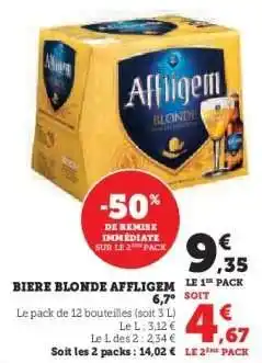 Hyper U Bière Blonde Affligem offre