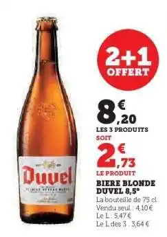 Hyper U BIERE BLONDE DUVEL 8,5° offre
