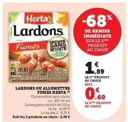 Hyper U Lardons ou Allumettes Fumés Herta offre