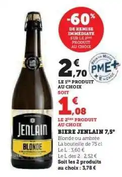 Hyper U Biere Jenlain 7.5° offre