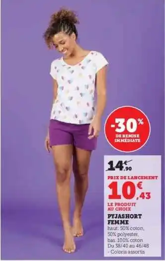 Hyper U Pyjashort Femme offre
