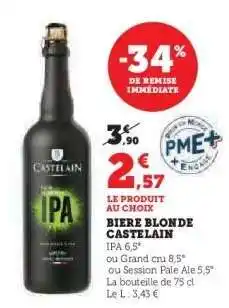 Hyper U BIERE BLONDE CASTELAIN offre