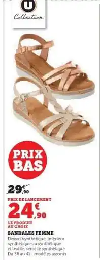 Hyper U SANDALES FEMME offre