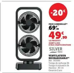Hyper U Ventilateur Rechargeable offre
