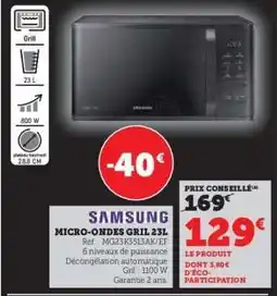 Hyper U Samsung Micro-ondes Gril 23L offre