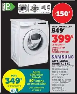Hyper U Samsung Lave-linge Frontal 8 KG offre
