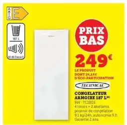 Hyper U Congélateur Armoire 187 L offre