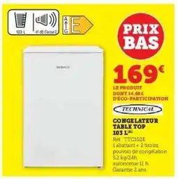 Hyper U CONGELATEUR TABLE TOP 103 L offre