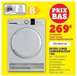 Hyper U SECHE-LINGE CONDENSATION 7 KG offre