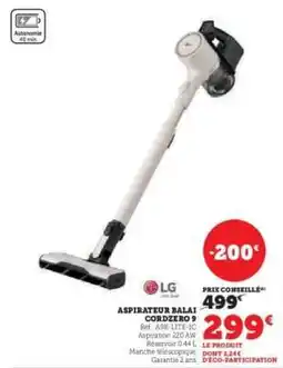 Super U Aspirateur Balai Cordzero 9 offre