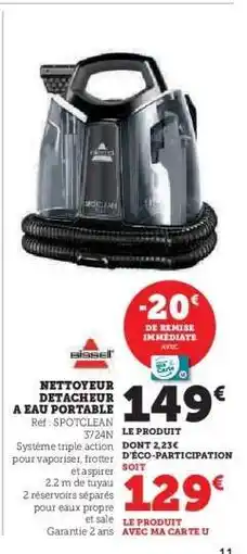 Super U Nettoyeur Détacheur à Eau Portable offre