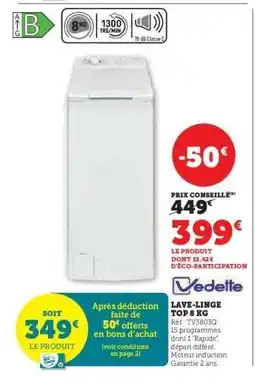Hyper U Lave-linge Top 8 kg offre