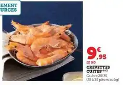 Super U CREVETTES CUITES offre