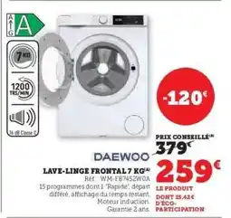 Super U Lave-linge frontal 7 kg offre