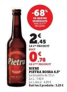 Super U Biere Pietra Rossa 6,5° offre