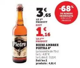 Super U Biere Ambree Pietra 6° offre