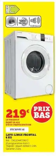 Super U Lave-linge frontal 6 kg offre