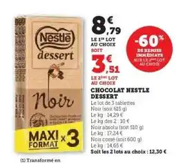 Super U Chocolat Nestlé Dessert offre