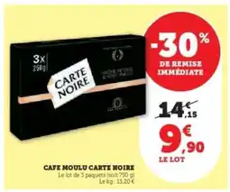 Super U Café Moulu Carte Noire offre