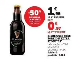 Super U BIERE GUINNESS FOREIGN EXTRA STOUT 7,5° offre