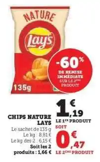 Super U Chips Nature Lays offre