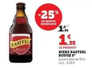 Super U Biere Kasteel Rouge 8° offre