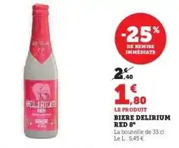 Super U BIERE DELIRIUM RED 8° offre