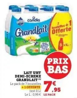 Super U Lait UHT Demi-Écrémé Grandlait offre