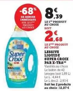 Super U Lessive liquide Super Croix par X-Tra offre