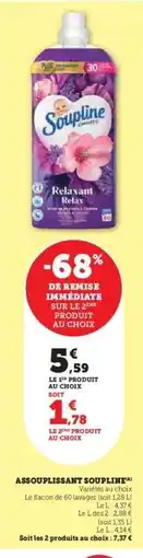 Super U Assouplissant Soupline offre
