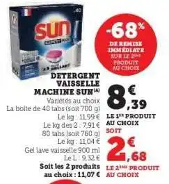 Super U DETERGENT VAISSELLE MACHINE SUN offre