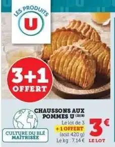 Super U Chaussons aux Pommes U offre