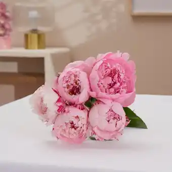 Carrefour Bouquet de 5 pivoines doubles offre