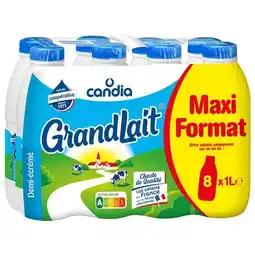 Carrefour CANDIA Lait U.H.T. demi-écrémé Maxi Format GRANDLAIT offre
