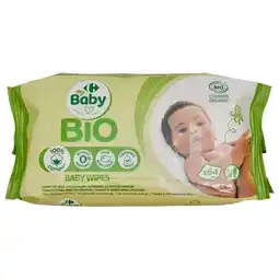 Carrefour CARREFOUR BABY BIO Lingettes Bio Sans Parfum offre