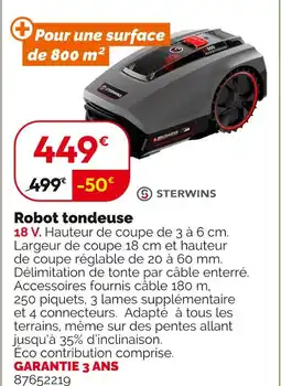 Weldom Sterwins Robot tondeuse offre