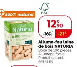 Weldom Naturia Allume-feu laine de bois offre
