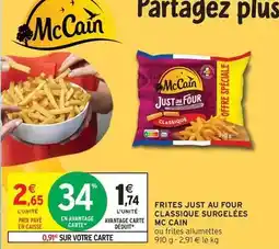 Intermarché Mccain - frites just au four classique surgelées offre