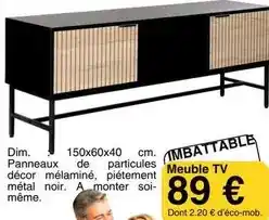 KREABEL panneaux de décor mélamine, pitéement métal noir offre