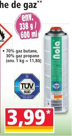 Norma Nola cartouche de gaz offre