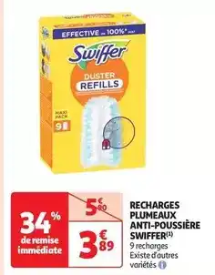 Auchan Supermarché Swiffer - recharges plumeaux anti-poussière offre