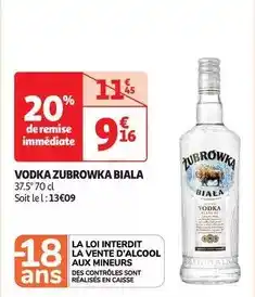 Auchan Supermarché Zubrowka - vodka biala offre
