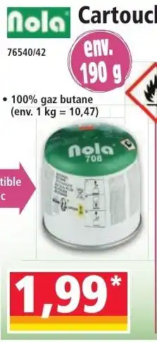 Norma Nola cartouche de gaz offre